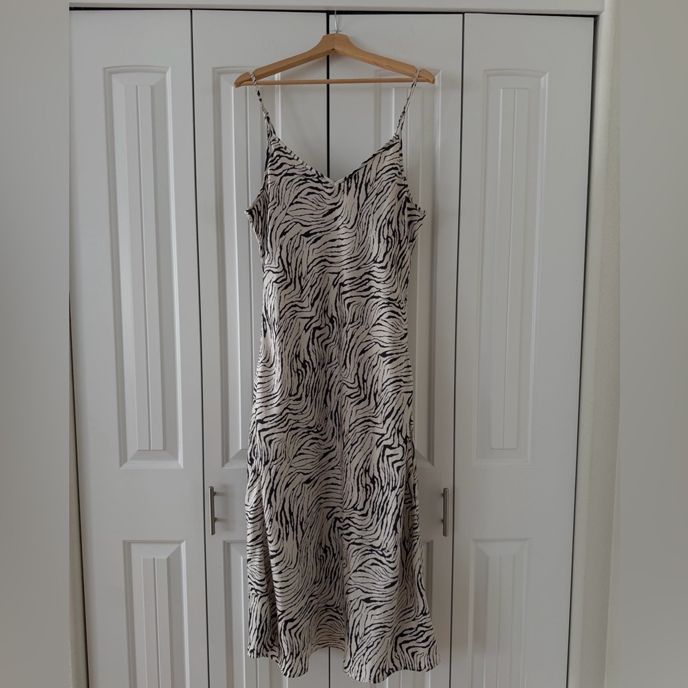 Böhme Midi Slip Dress, Zebra
